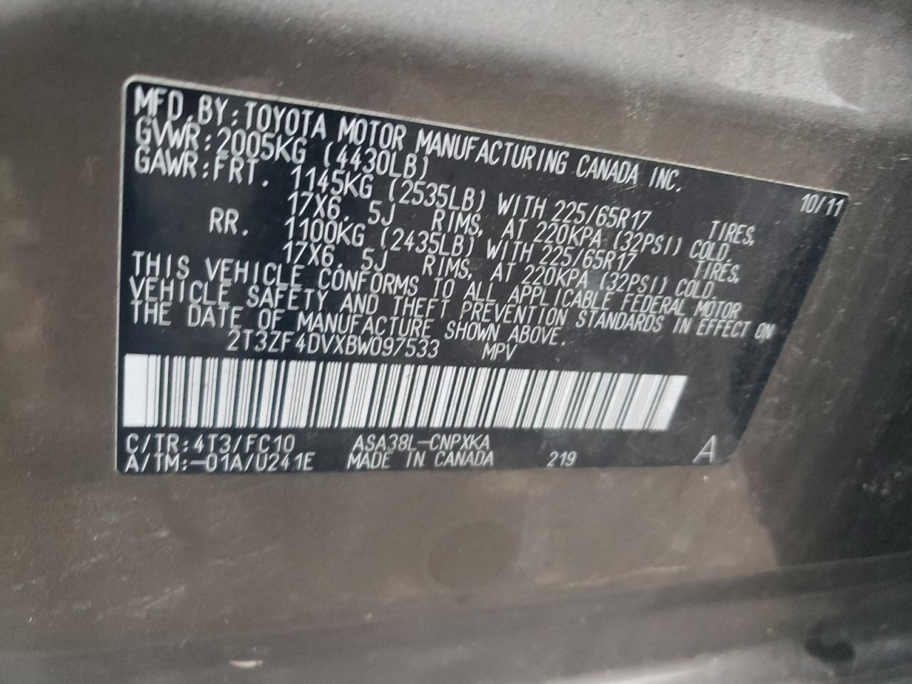 2011 TOYOTA RAV4 BASE photo 34