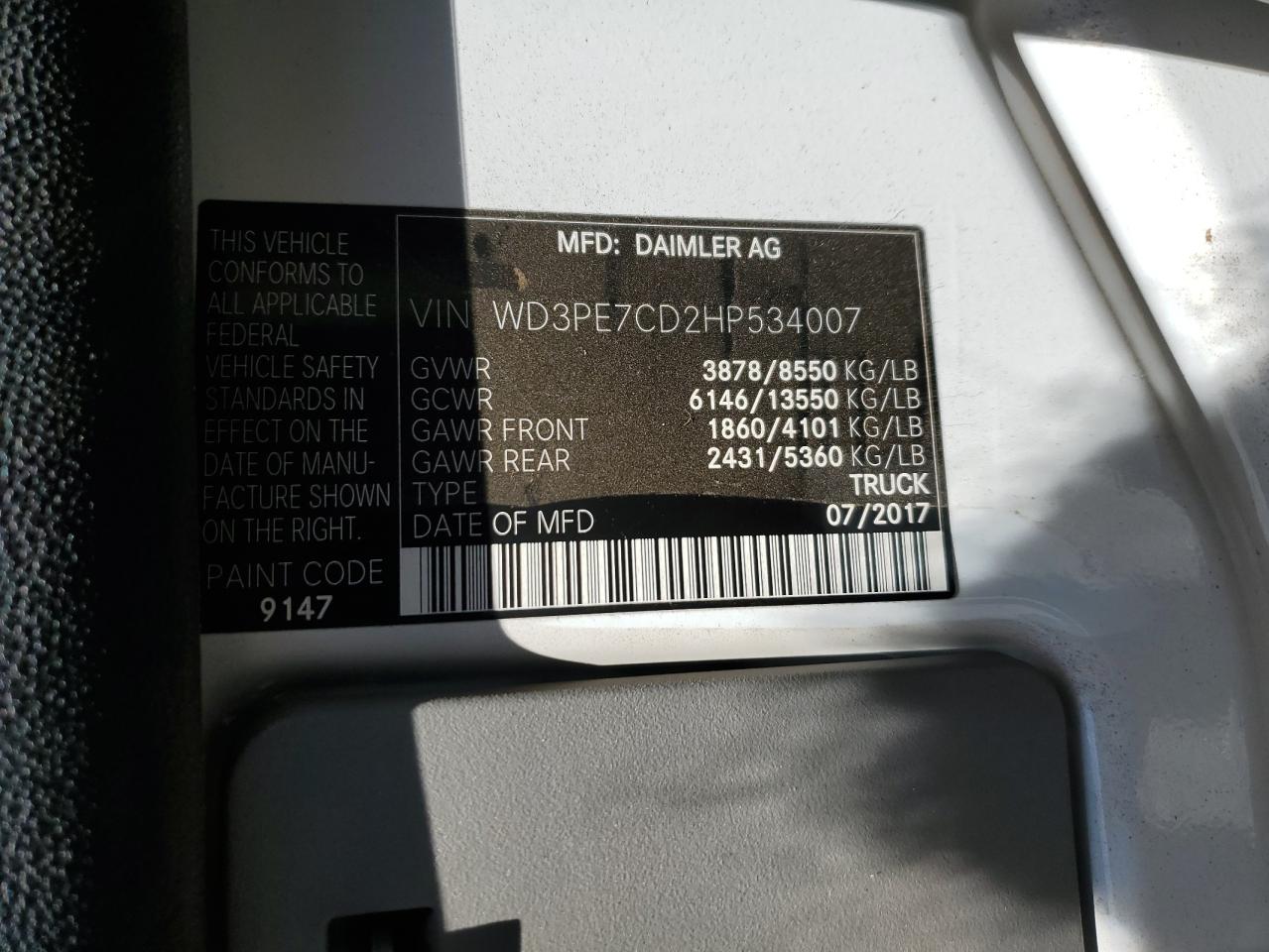2017 MERCEDES-BENZ SPRINTER 2500 photo 23