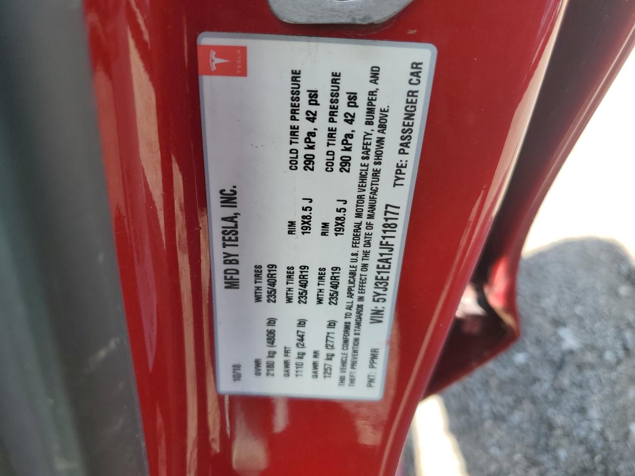 2018 TESLA MODEL 3 photo 12