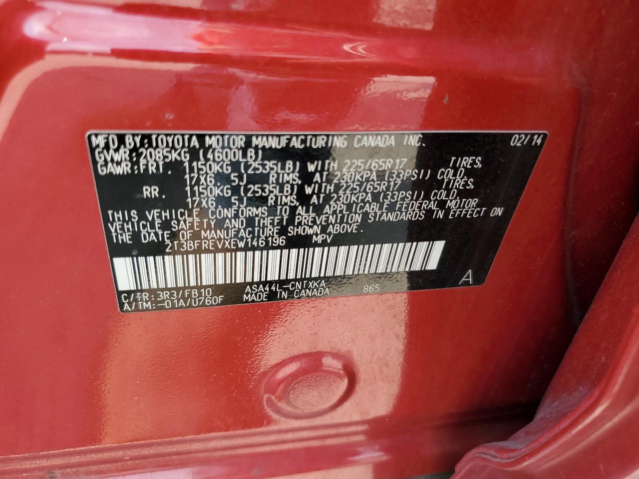 2014 TOYOTA RAV4 LE photo 34