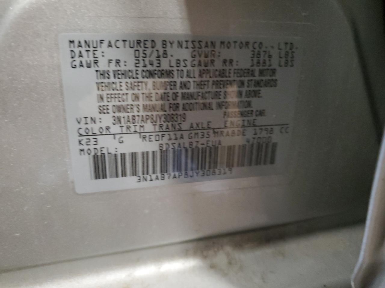 2018 NISSAN SENTRA S photo 34