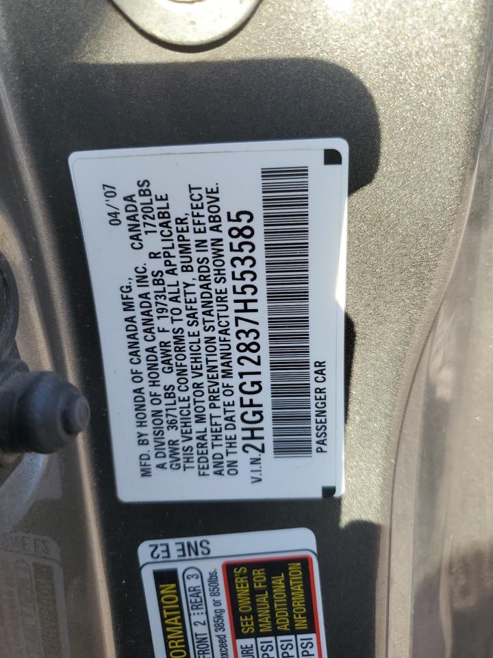 2007 HONDA CIVIC EX photo 12