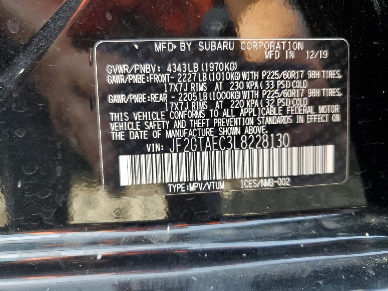 2020 SUBARU CROSSTREK PREMIUM photo 25