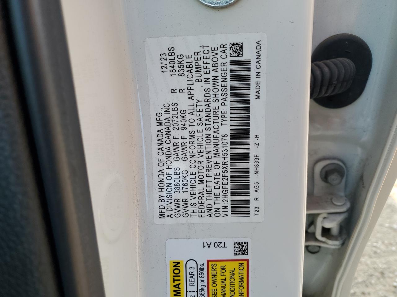2024 HONDA CIVIC SPORT photo 23