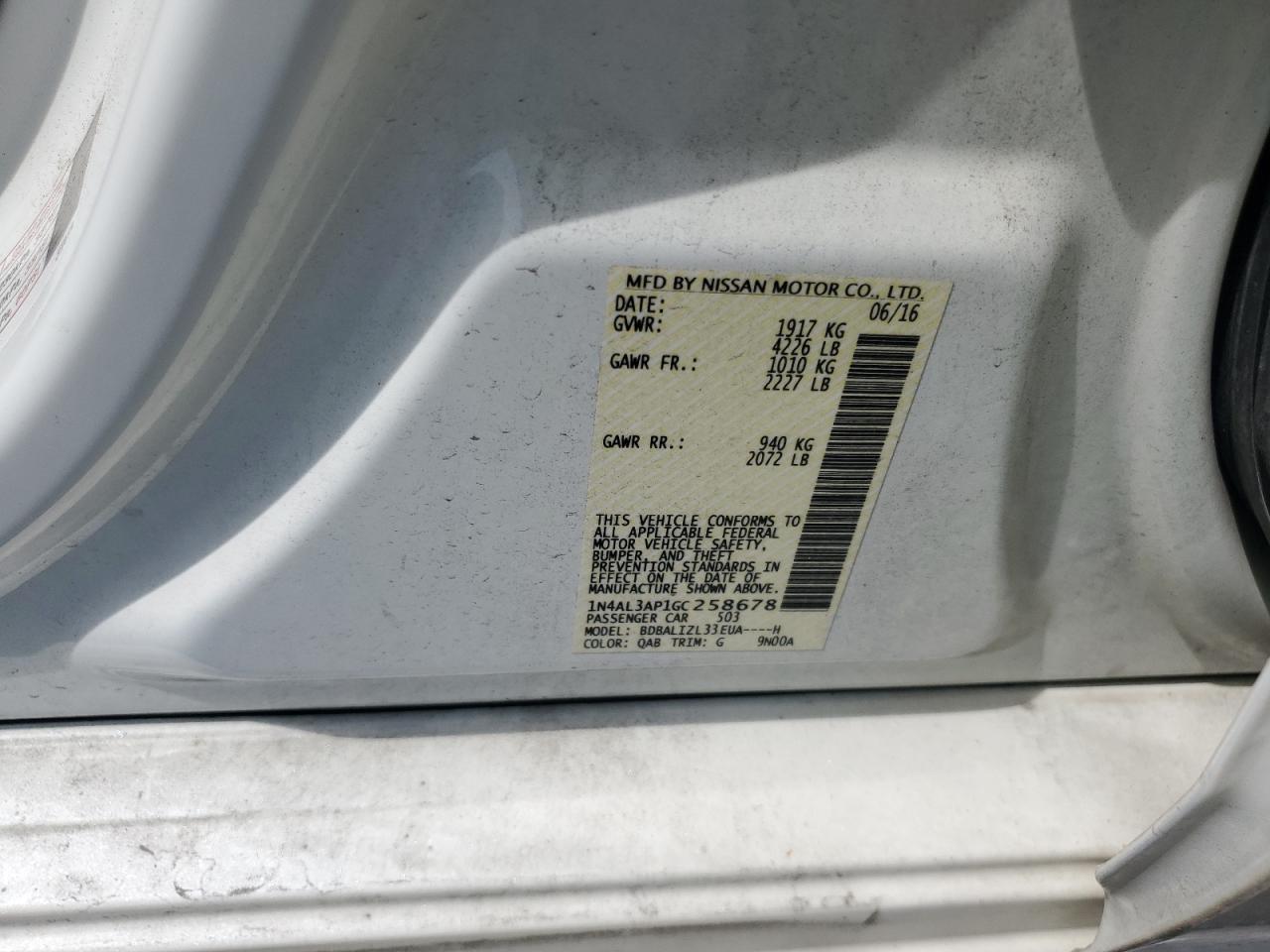 2016 NISSAN ALTIMA 2.5 SV photo 13