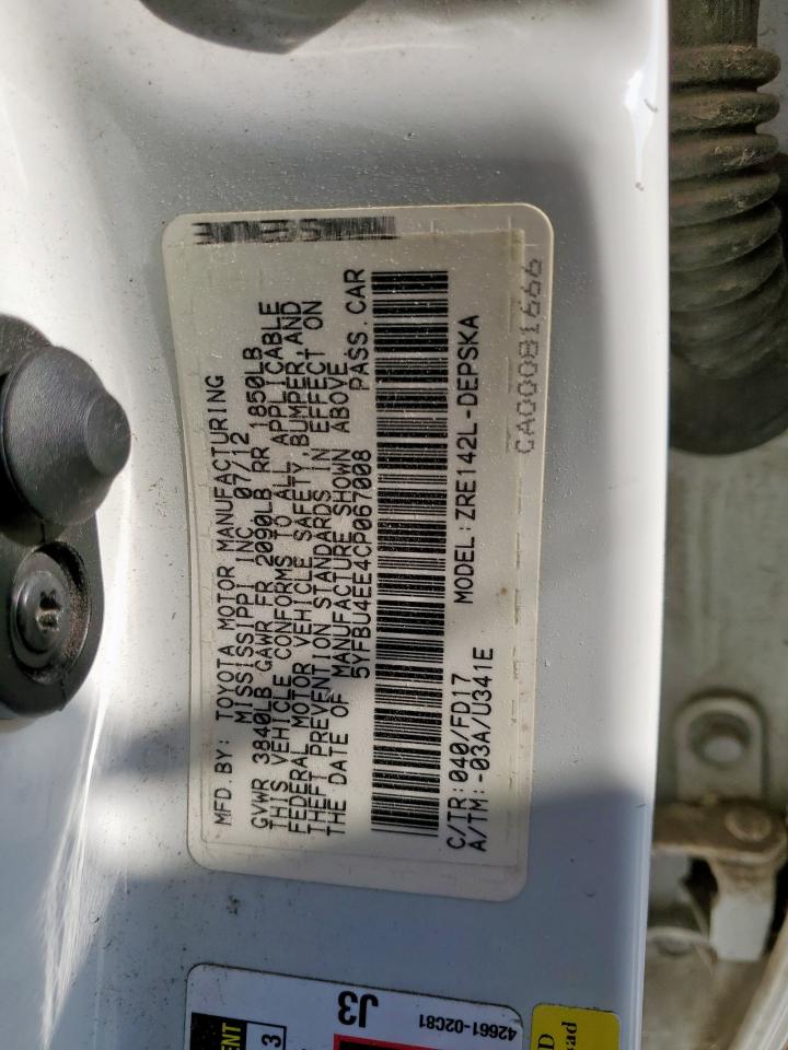 2012 TOYOTA COROLLA S photo 25