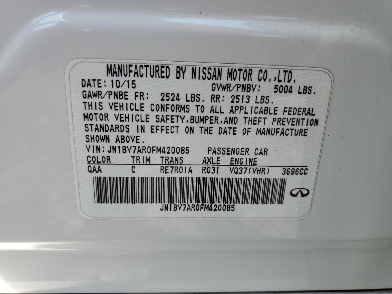 2015 INFINITI Q50 BASE photo 25