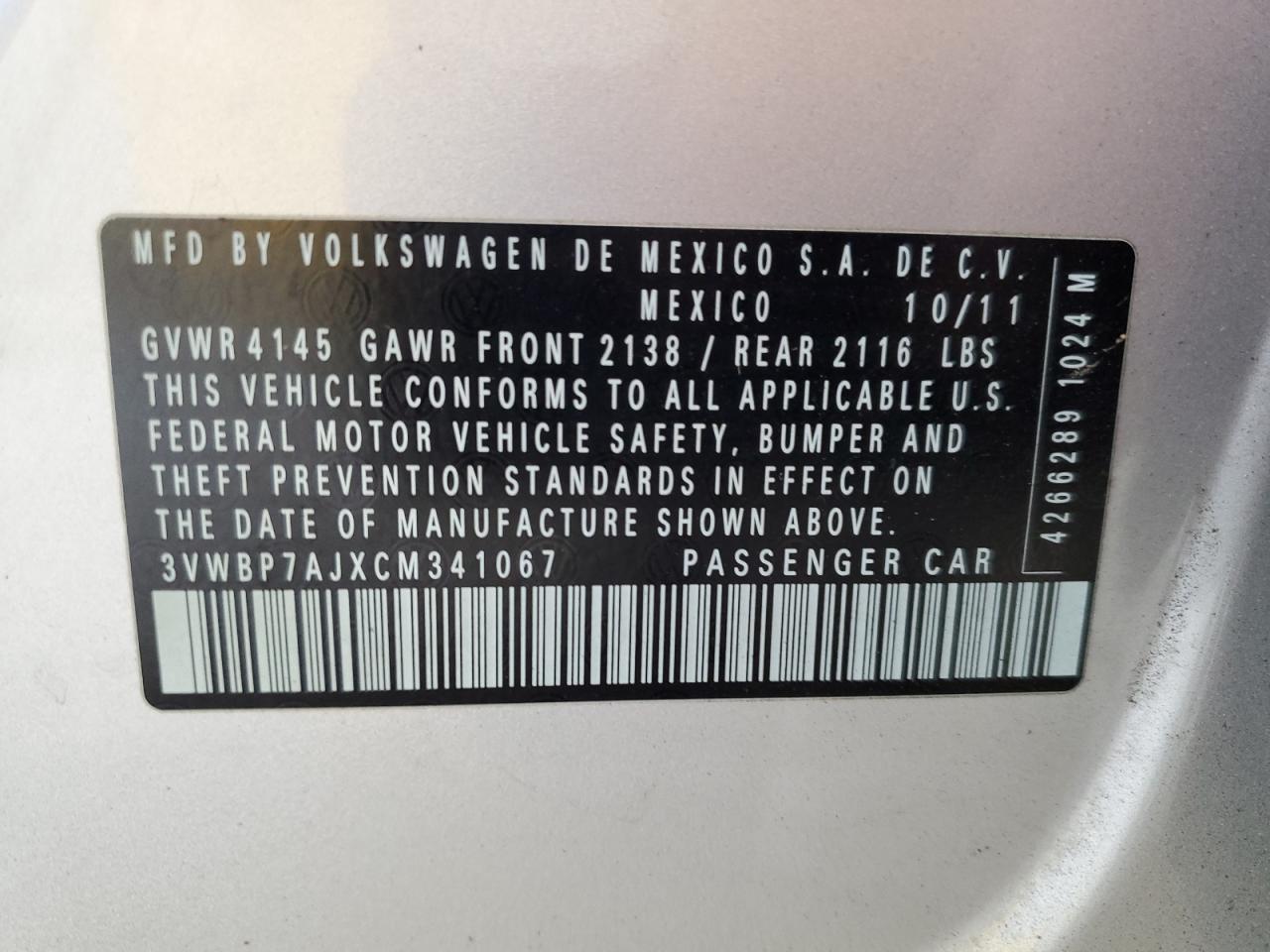 2012 VOLKSWAGEN JETTA SE photo 34