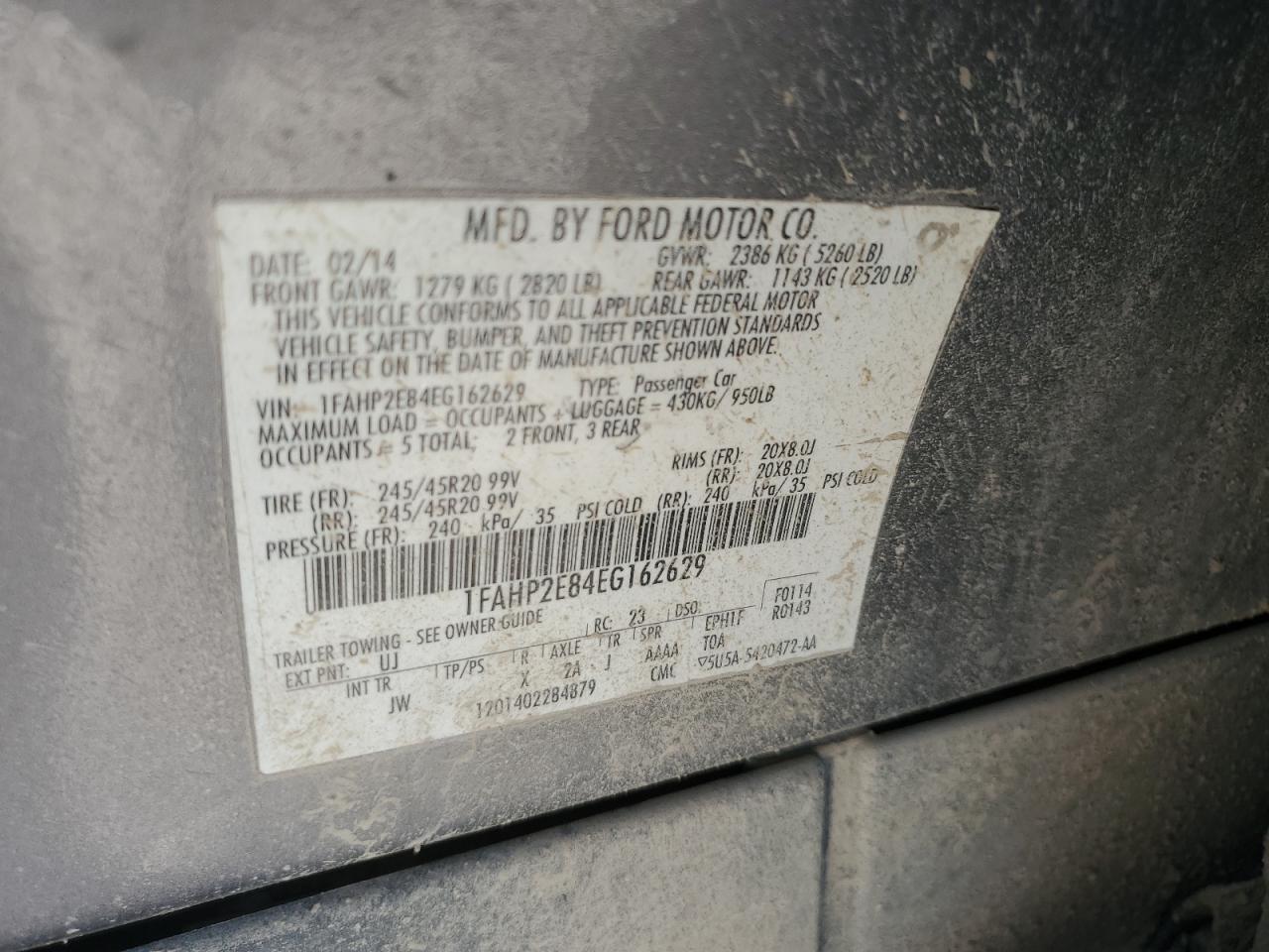 2014 FORD TAURUS SEL photo 12