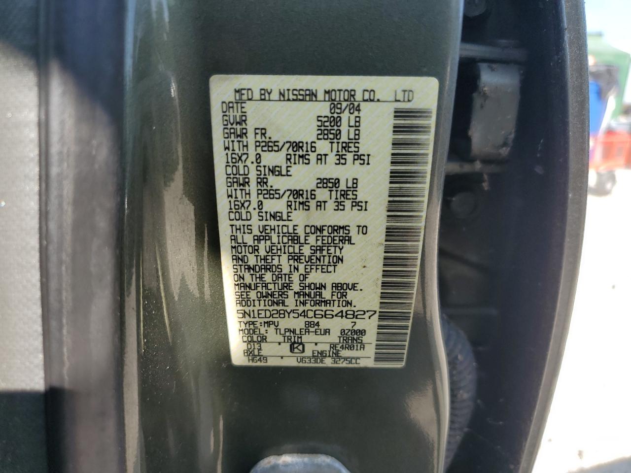 2004 NISSAN XTERRA XE photo 13