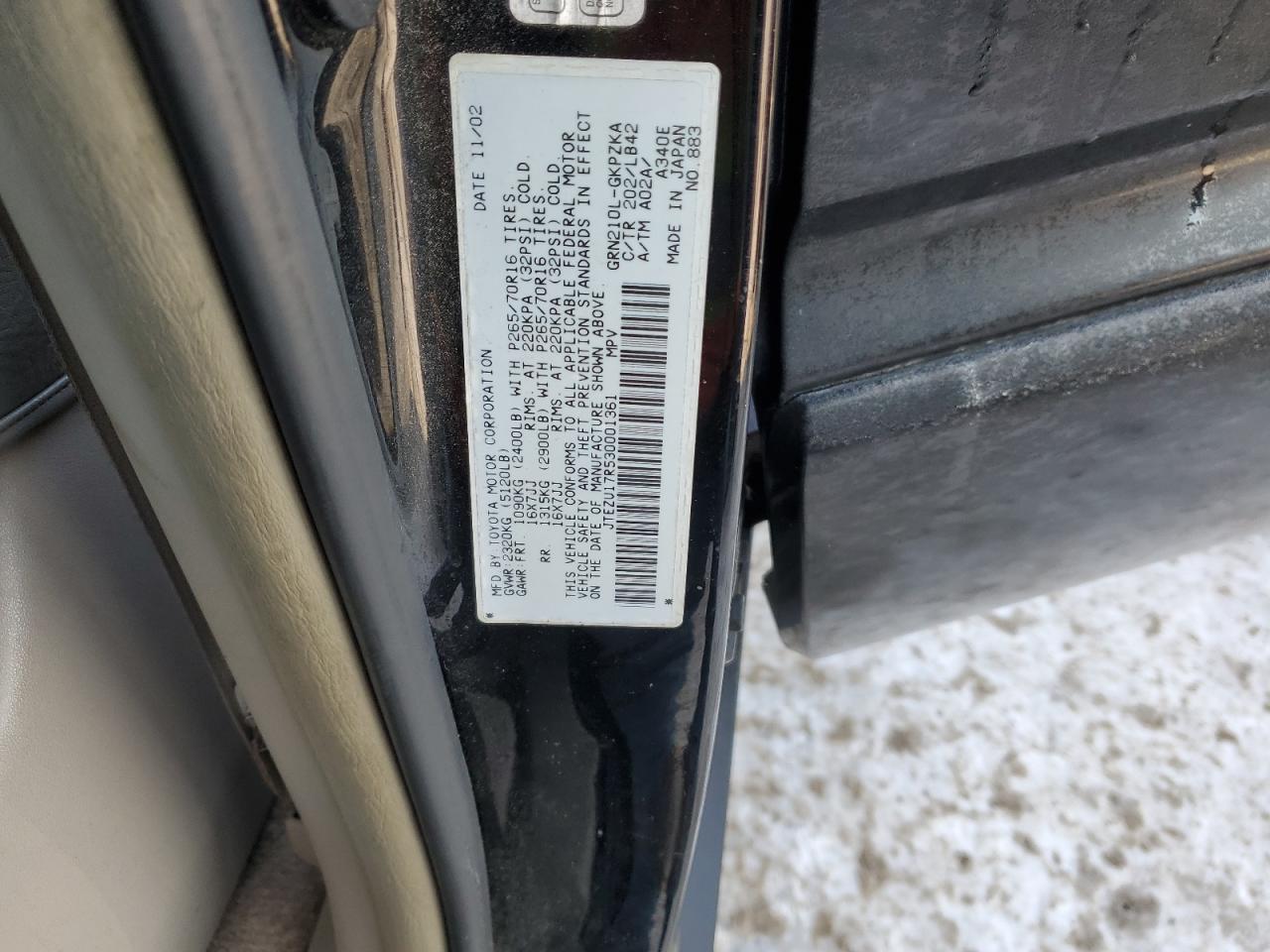 2003 TOYOTA 4RUNNER LIMITED photo 23