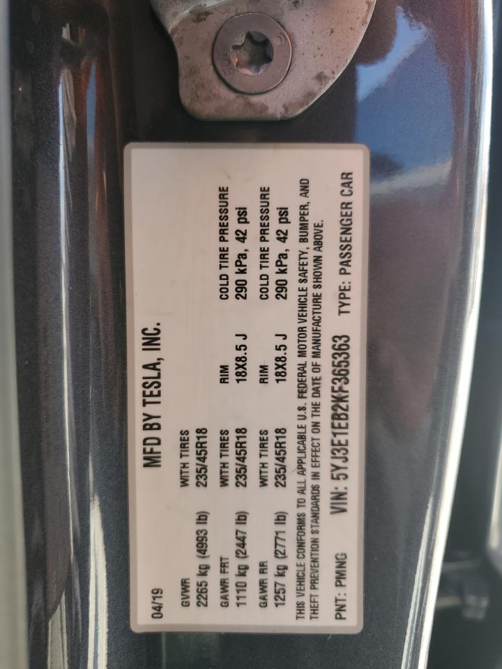 2019 TESLA MODEL 3 photo 12