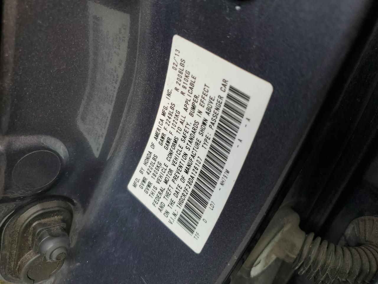 2013 HONDA ACCORD LX photo 12