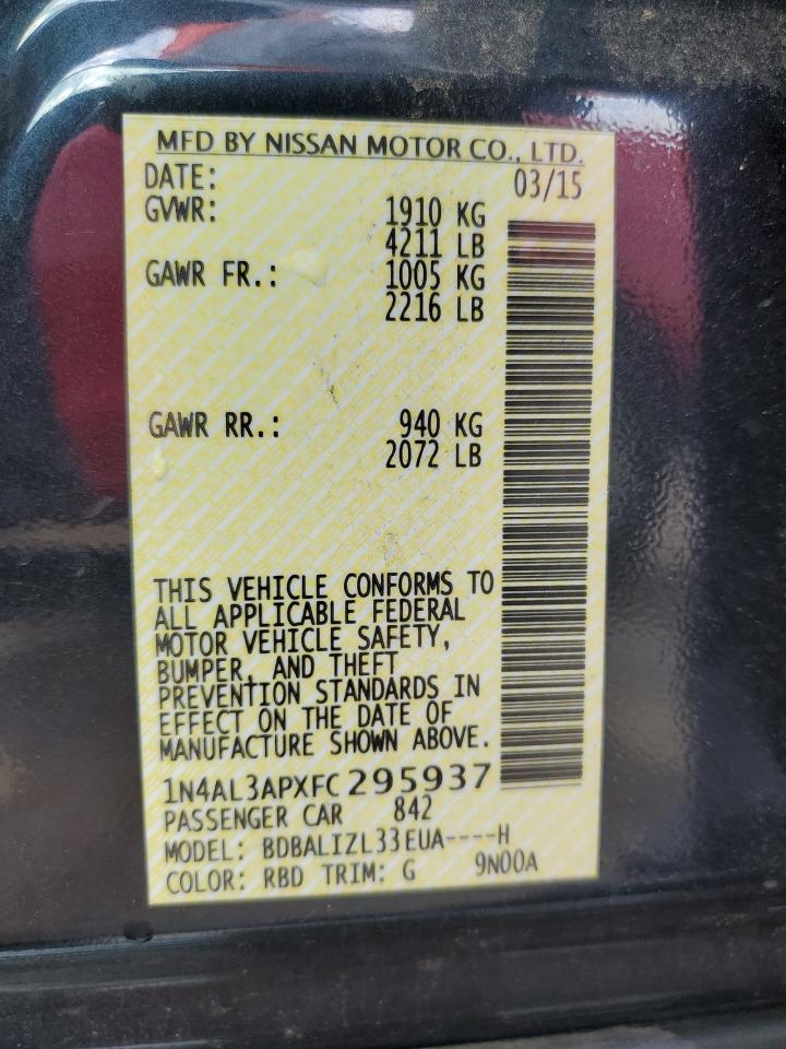 2015 NISSAN ALTIMA 2.5 SV photo 12