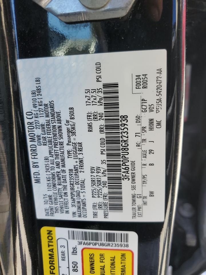 2016 FORD FUSION SE PHEV photo 12