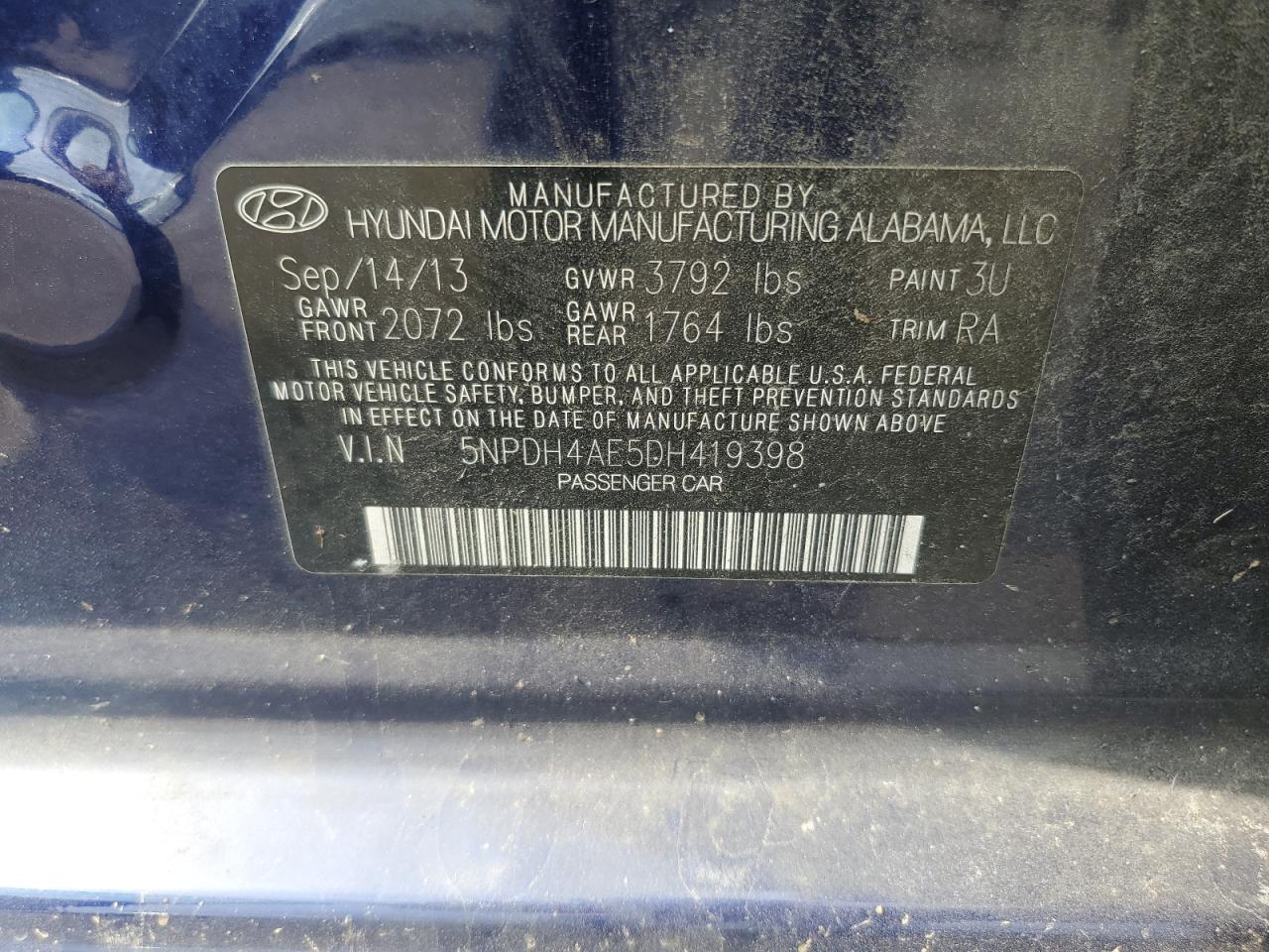 2013 HYUNDAI ELANTRA GLS photo 23