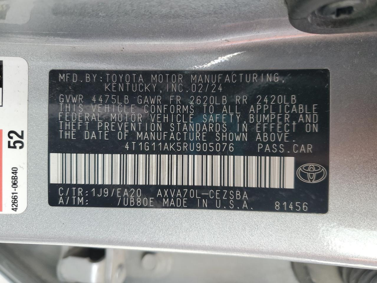 2024 TOYOTA CAMRY SE photo 34