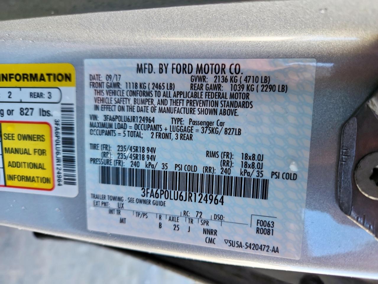 2018 FORD FUSION SE HYBRID photo 12
