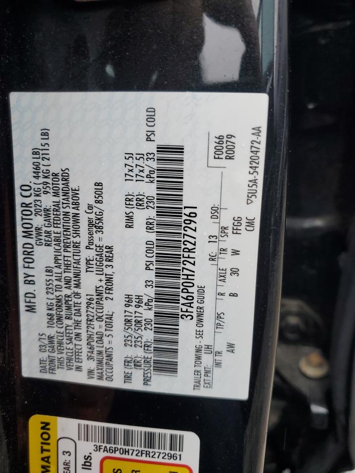 2015 FORD FUSION SE photo 23