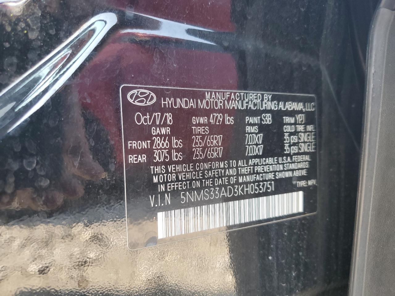 2019 HYUNDAI SANTA FE SEL photo 25