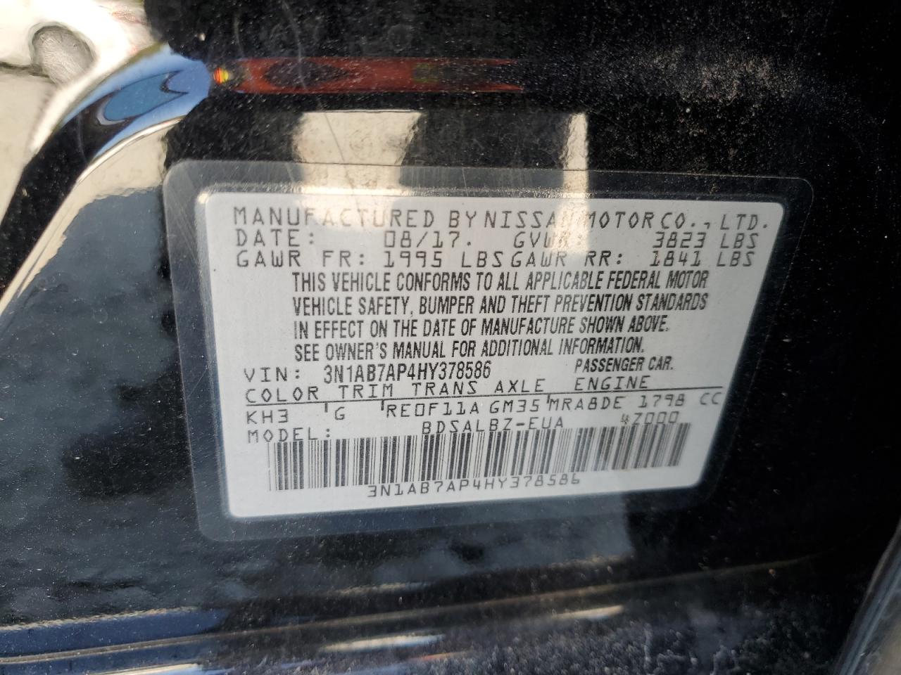 2017 NISSAN SENTRA S photo 12