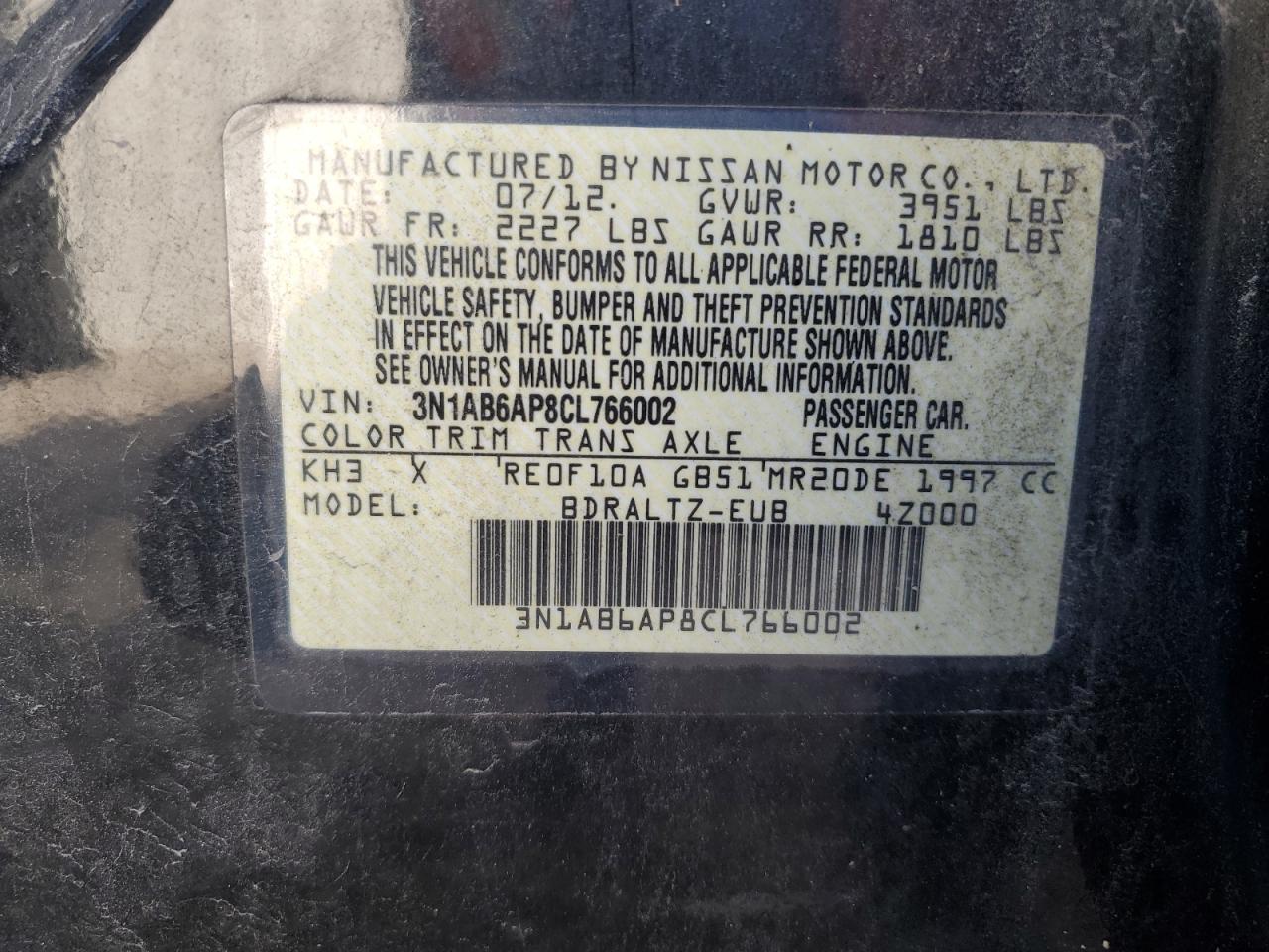 2012 NISSAN SENTRA 2.0 photo 23