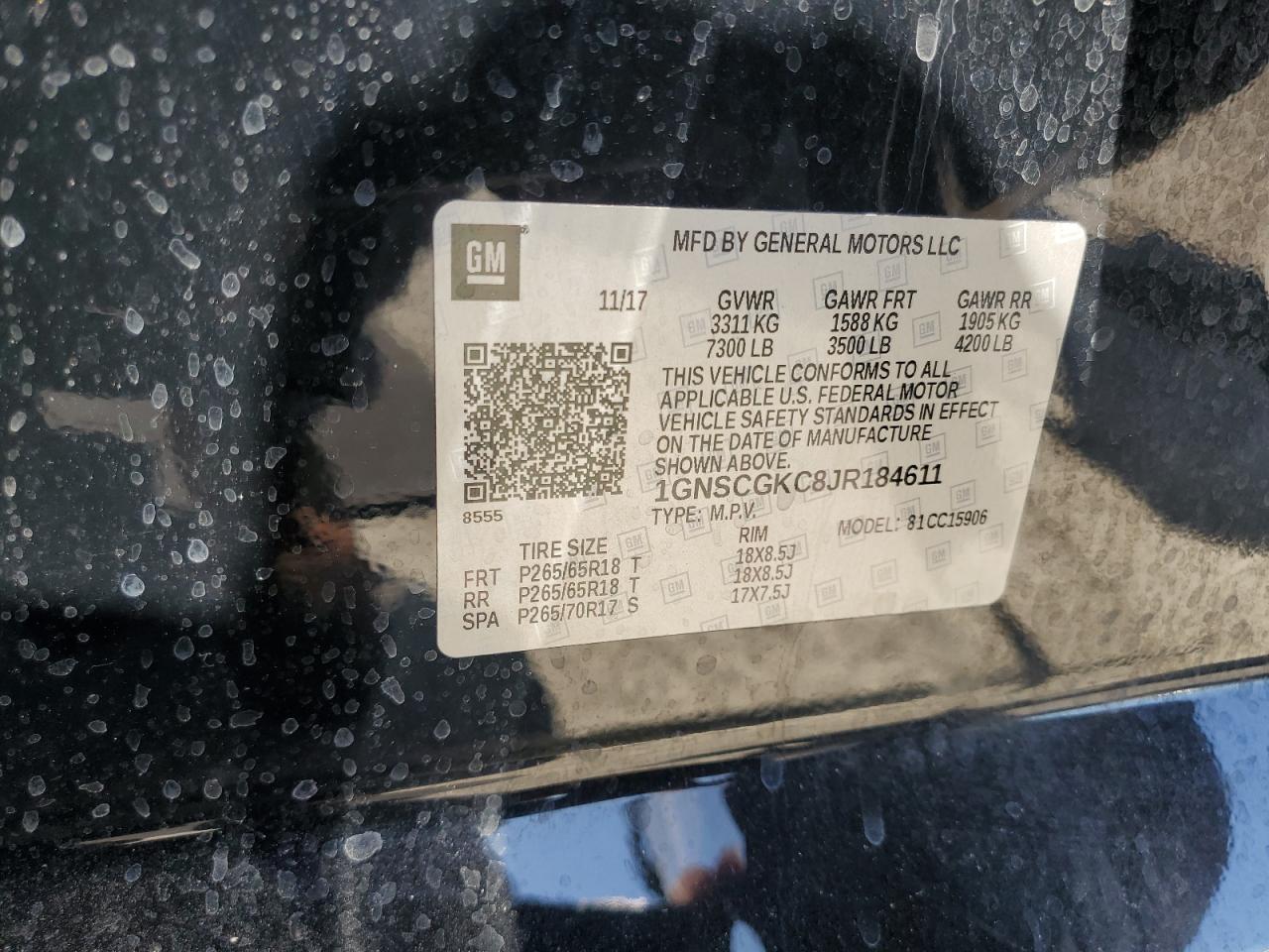 2018 CHEVROLET SUBURBAN C1500 LS photo 25