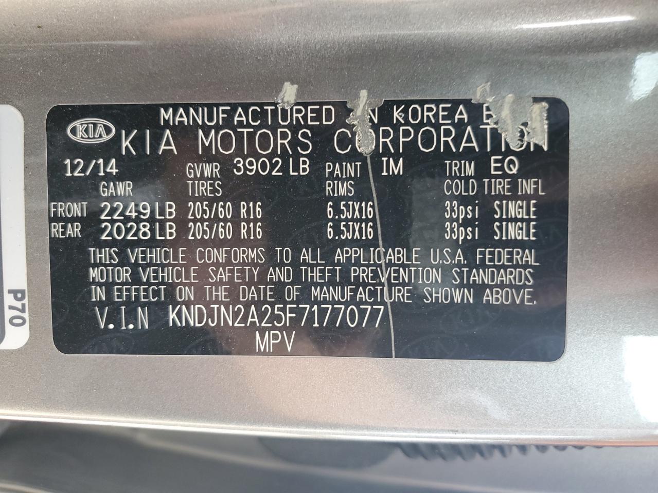 2015 KIA SOUL BASE photo 37