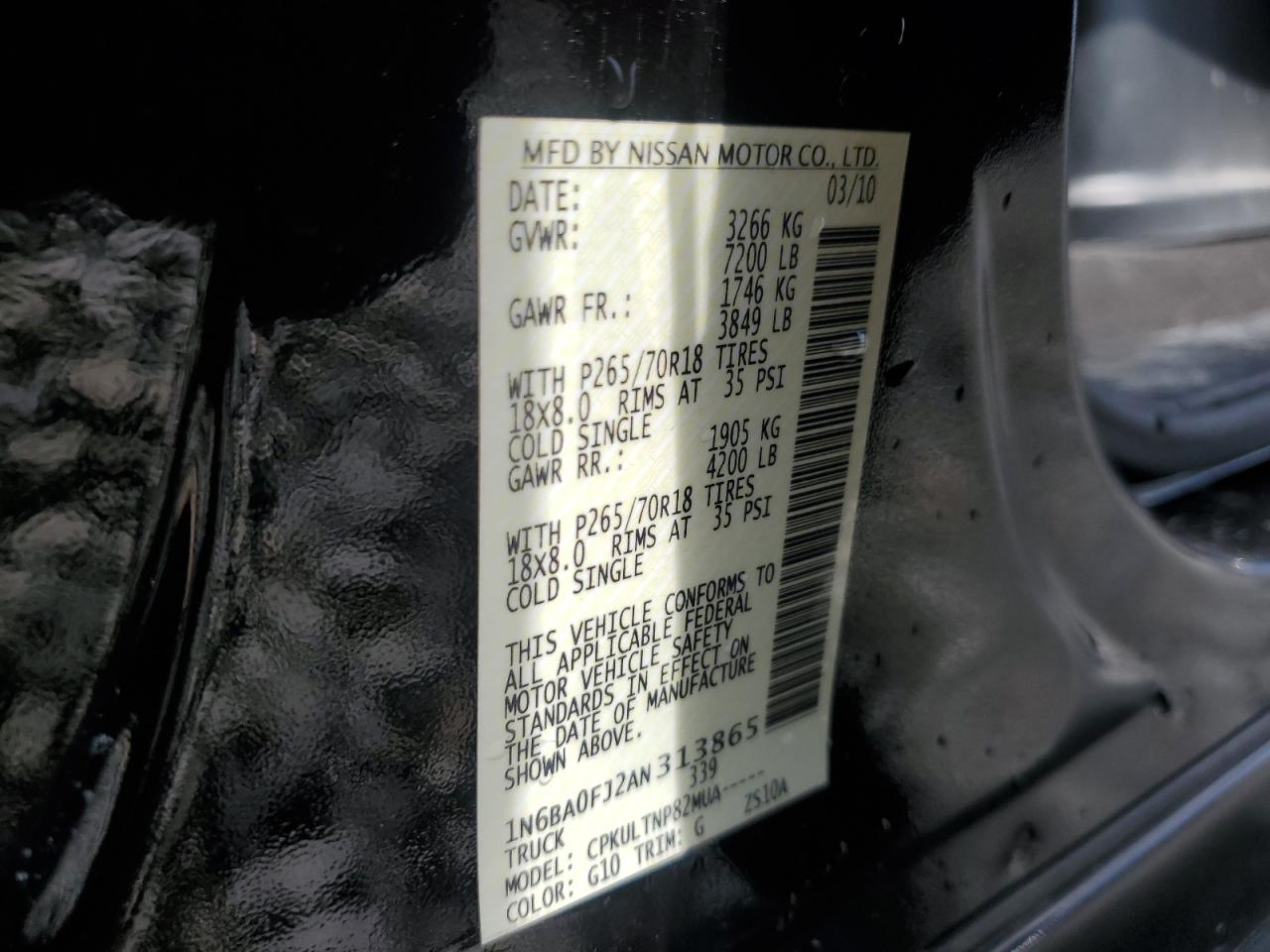 2010 NISSAN TITAN SE photo 12