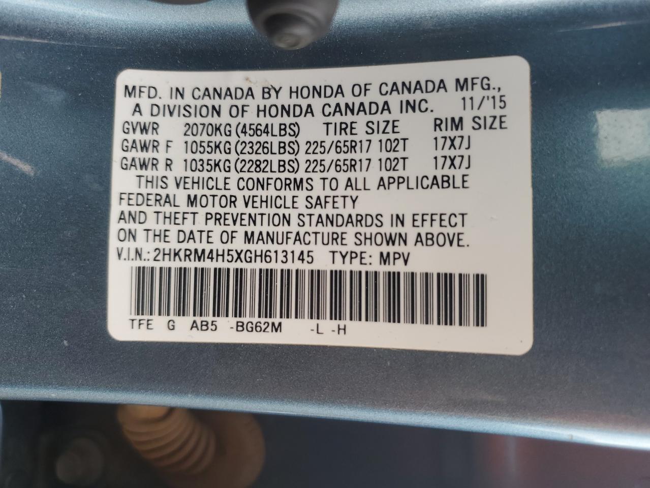 2016 HONDA CR-V EX photo 37