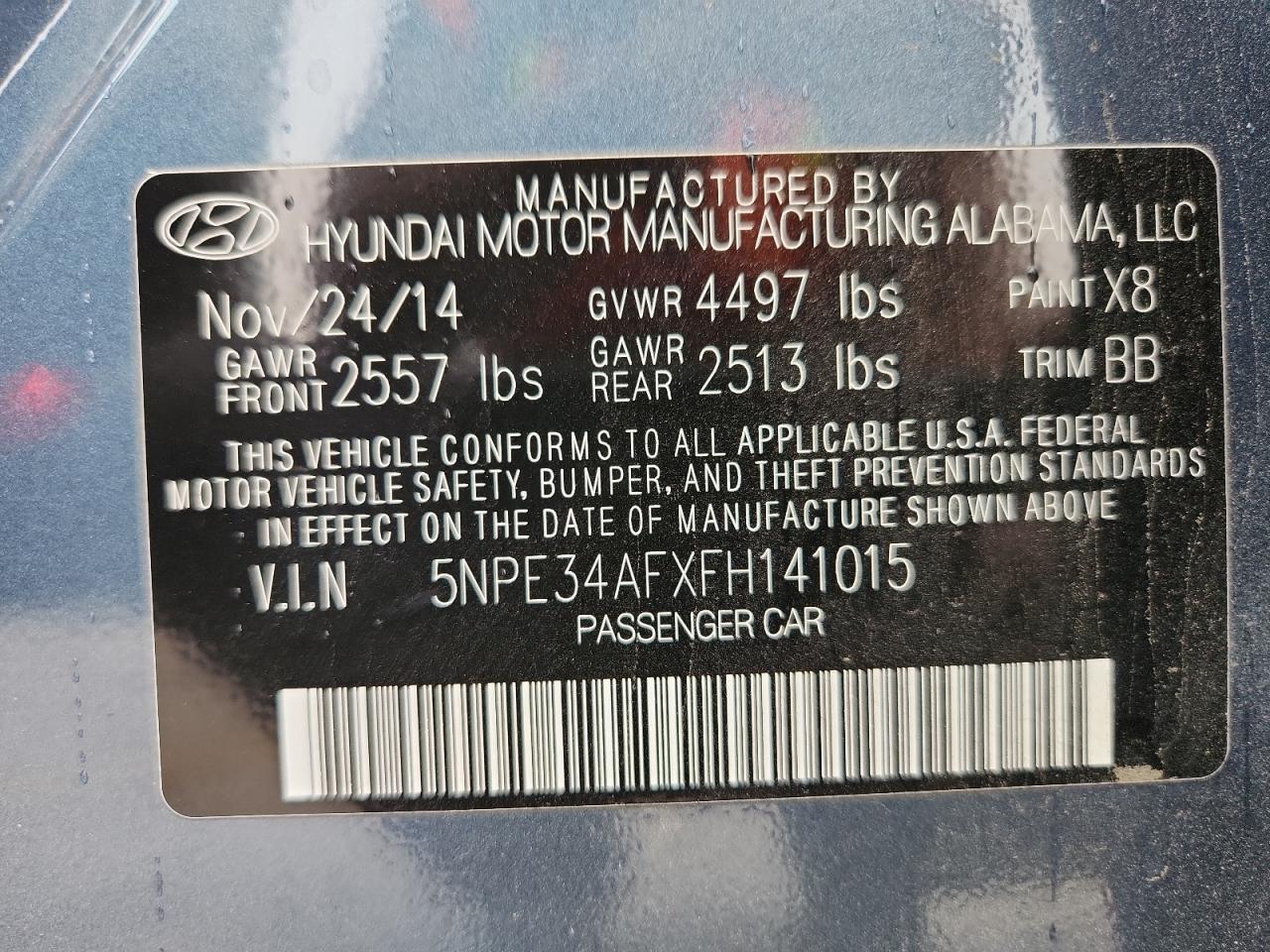 2015 HYUNDAI SONATA photo 34