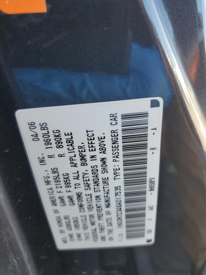 2006 HONDA ACCORD LX photo 12