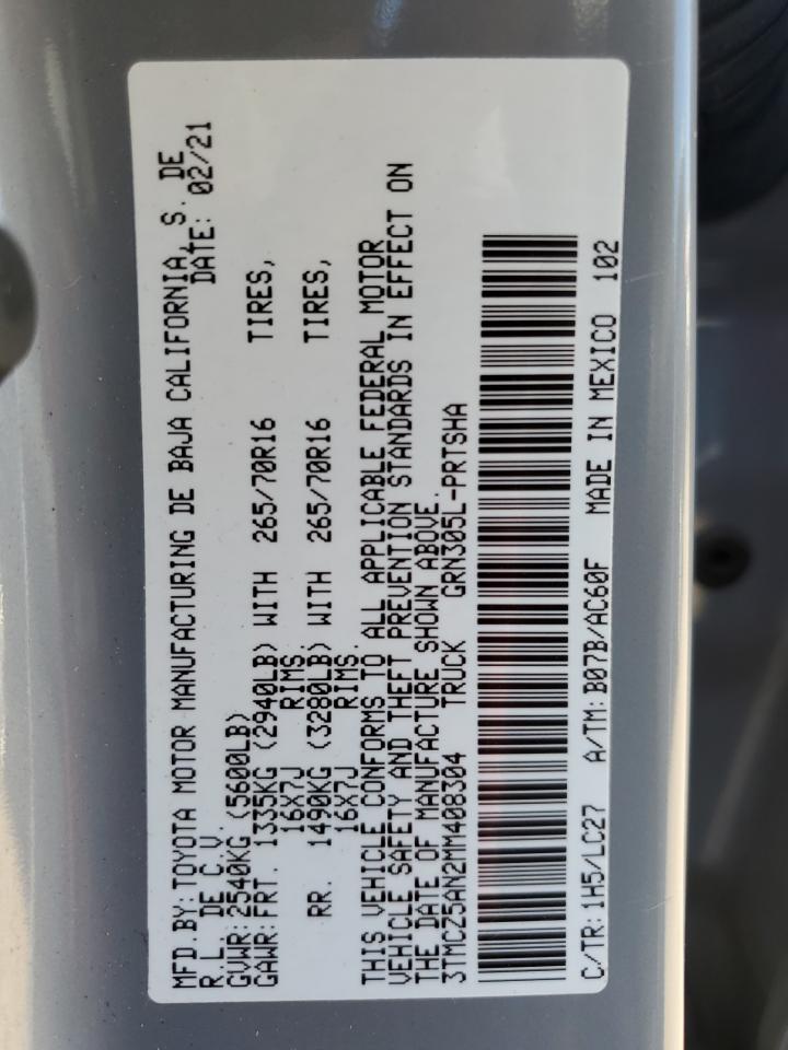 2021 TOYOTA TACOMA photo 12