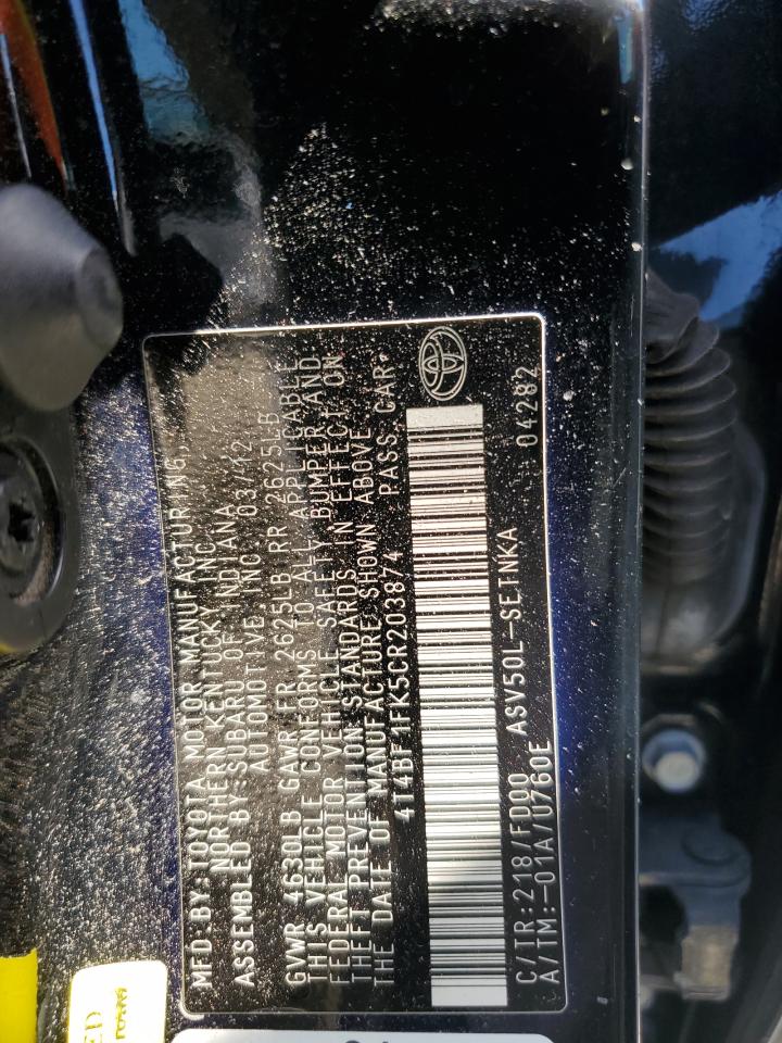 2012 TOYOTA CAMRY BASE photo 23