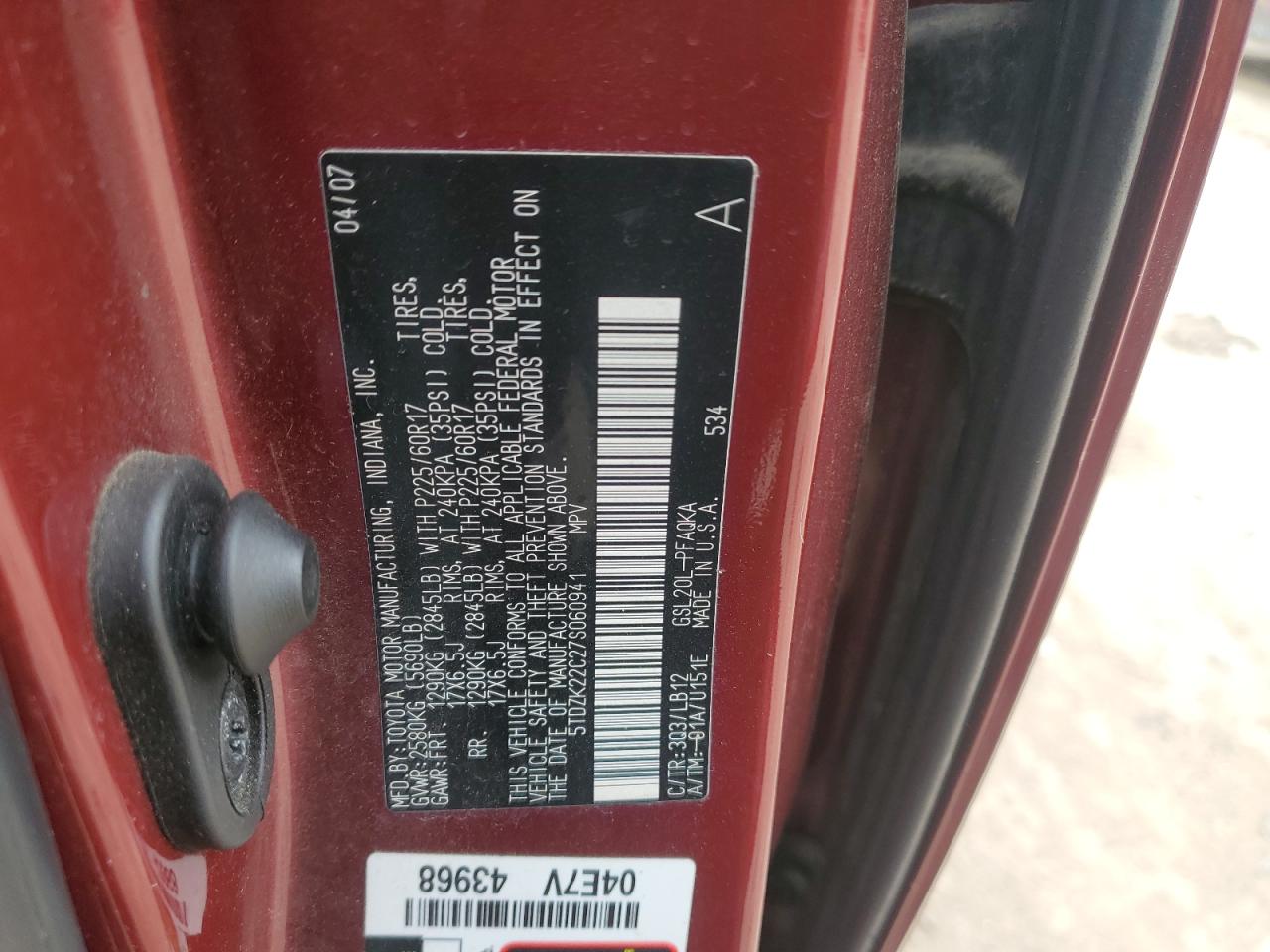 2007 TOYOTA SIENNA photo 13