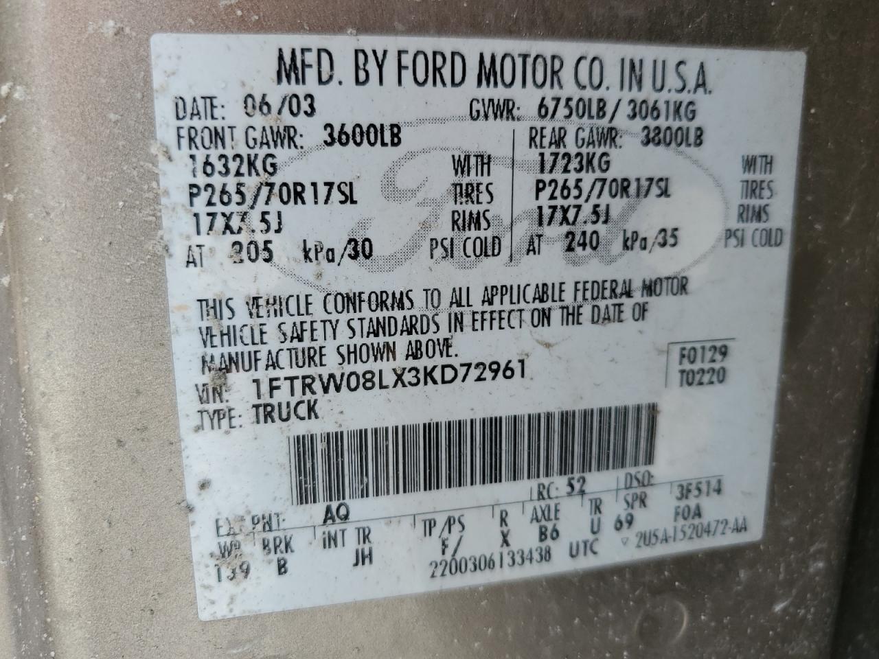 2003 FORD F150 SUPERCREW photo 23