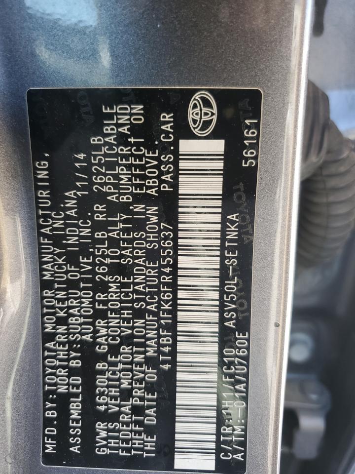 2015 TOYOTA CAMRY LE photo 12