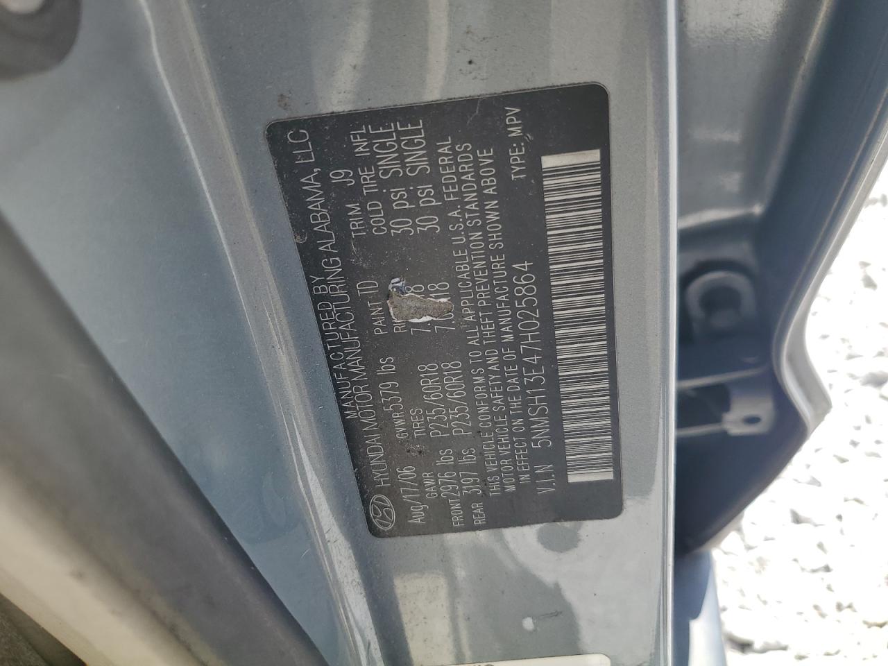 2007 HYUNDAI SANTA FE SE photo 27