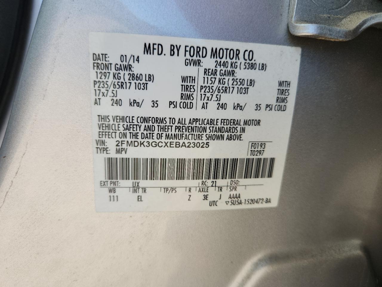 2014 FORD EDGE SE photo 13