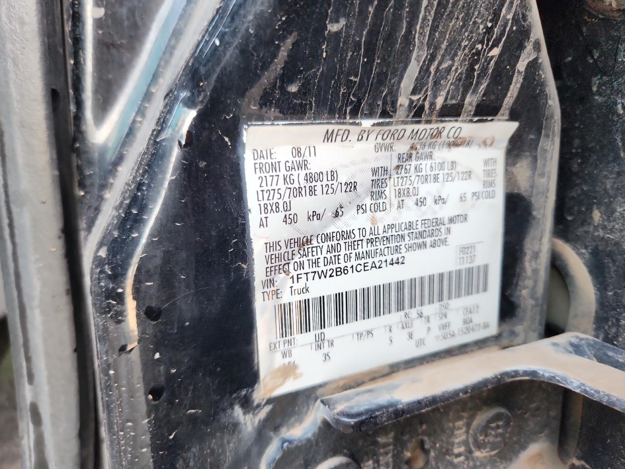 2012 FORD F250 SUPER DUTY photo 12