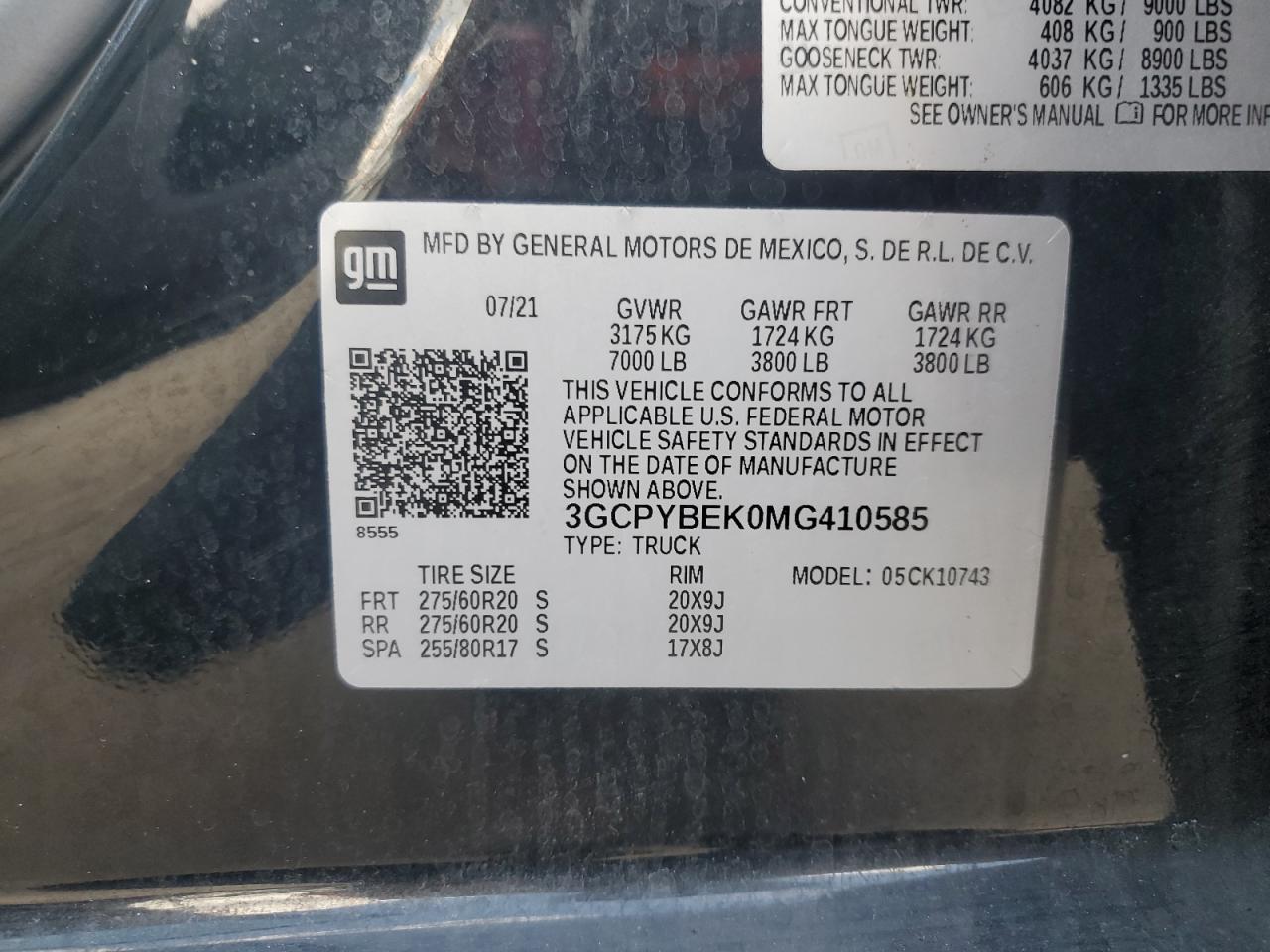 2021 CHEVROLET SILVERADO K1500 CUSTOM photo 23