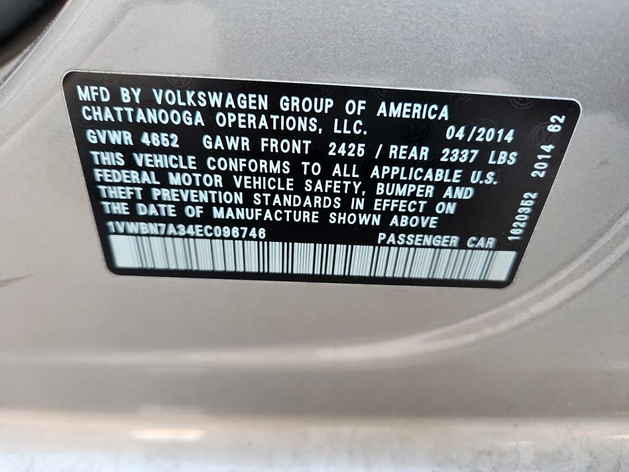 2014 VOLKSWAGEN PASSAT SE photo 23