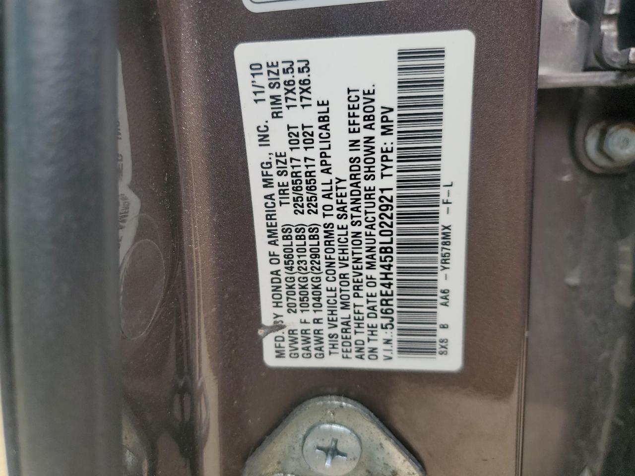 2011 HONDA CR-V SE photo 34