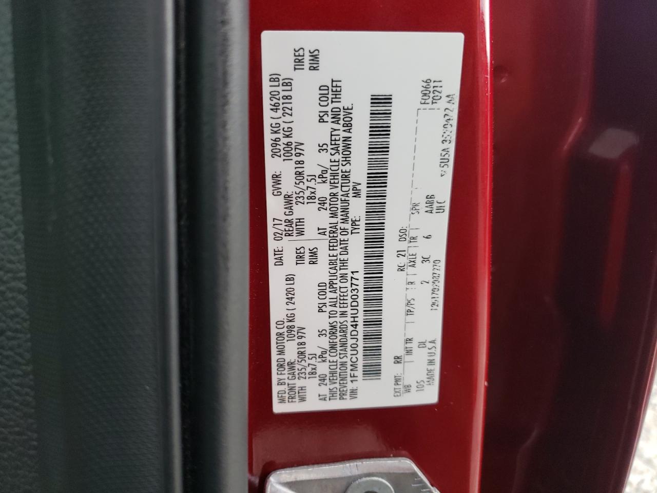 2017 FORD ESCAPE TITANIUM photo 13