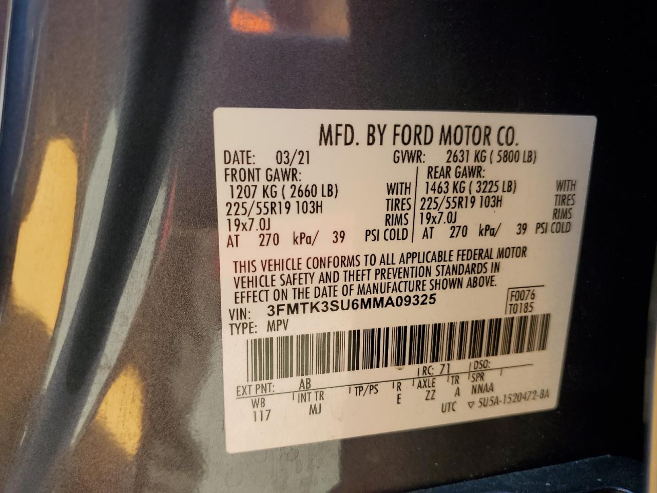 2021 FORD MUSTANG MACH-E PREMIUM photo 14