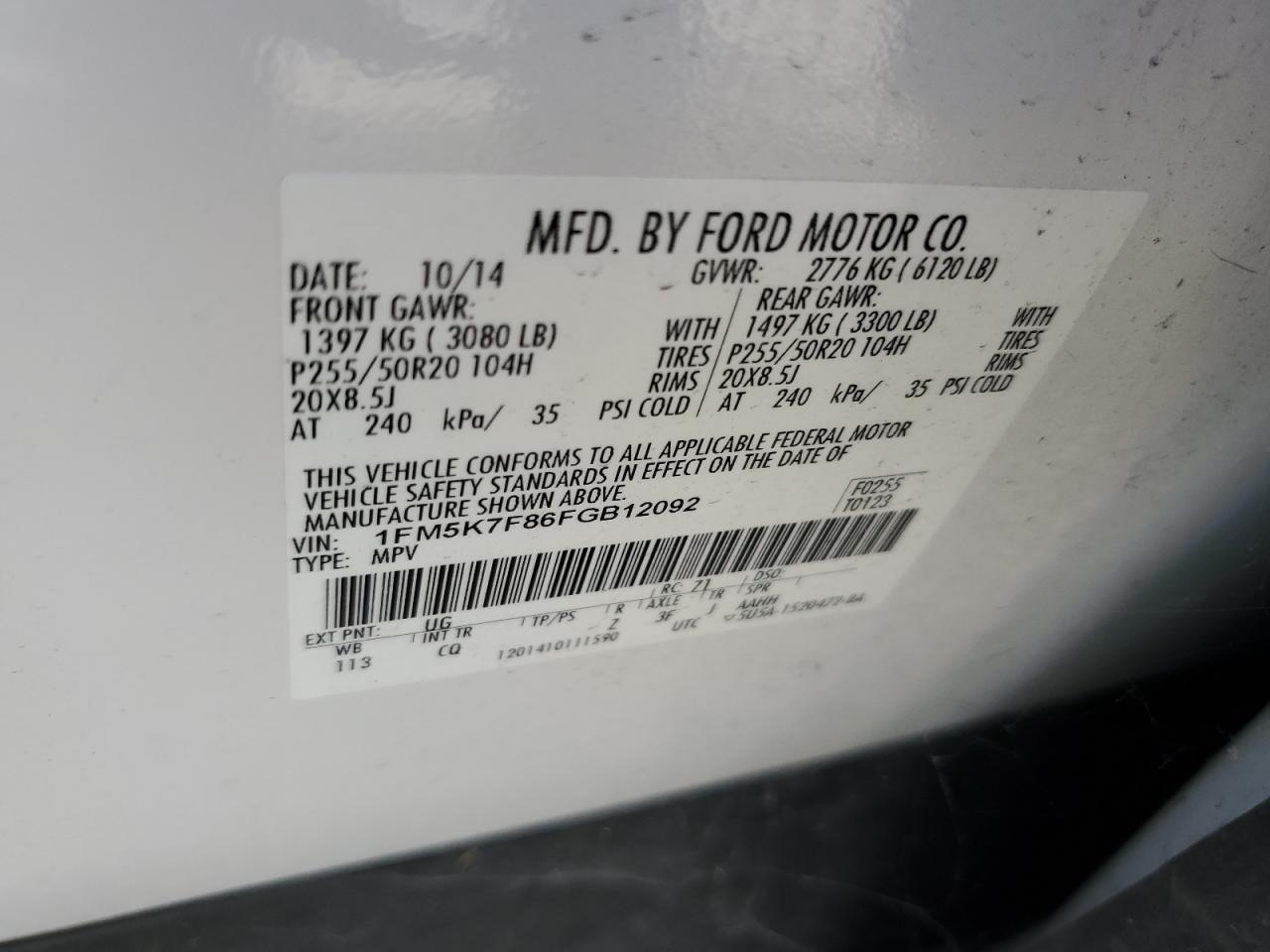 2015 FORD EXPLORER photo 37
