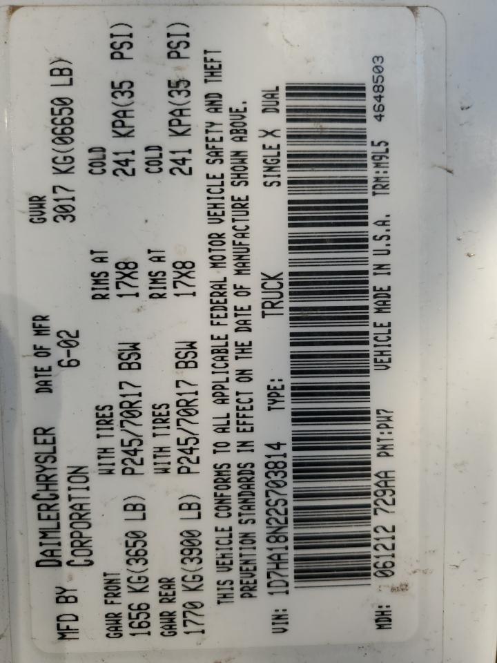 2002 DODGE RAM 1500 photo 23