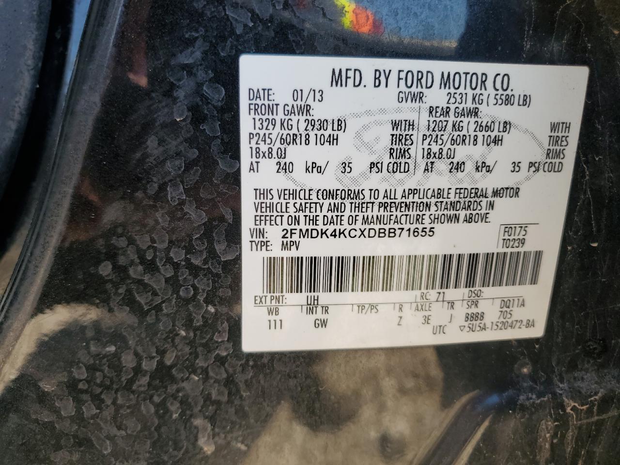 2013 FORD EDGE LIMITED photo 14