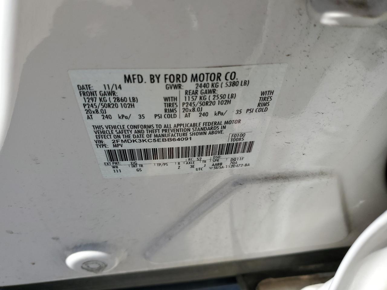 2014 FORD EDGE LIMITED photo 37