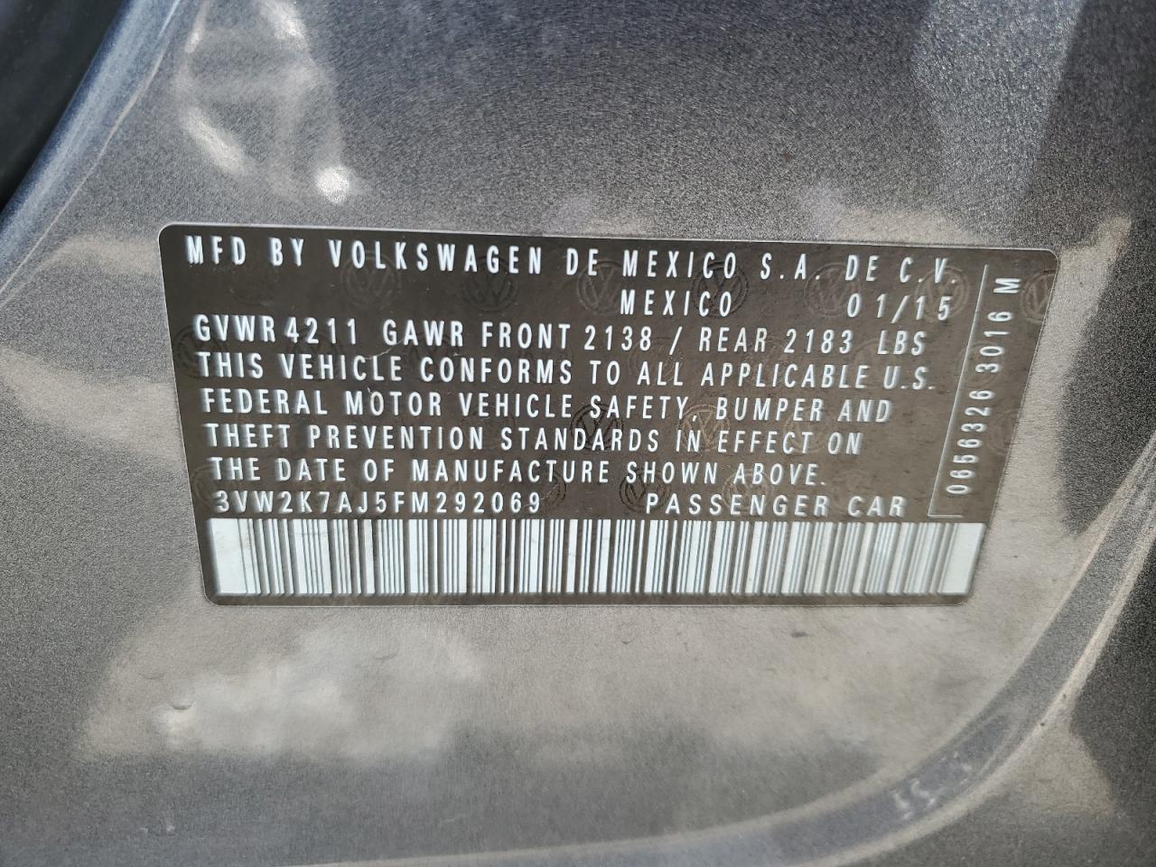 2015 VOLKSWAGEN JETTA BASE photo 23